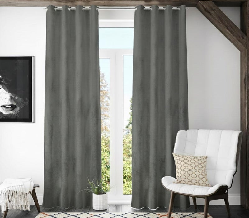 Ambrosia ستائر رومينا المخملية بلون التوبا – 140 × 240 سم - Image 1